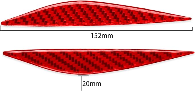 Red Real Carbon Fiber Trim for Tesla Accessories | for Model 3 2017-2022 / Model Y 2020-2024 Side Indicator Turn Signal Panel Sticker Exterior Thick Overlay Decal