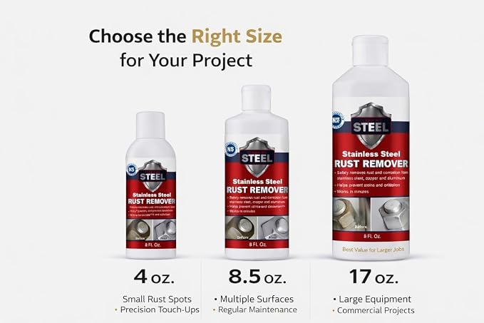 CLEAN MY STEEL Stainless Steel Rust Remover Cream (4 Fl oz) | NSF certified rust remover cream. Safe for home appliances and grills.