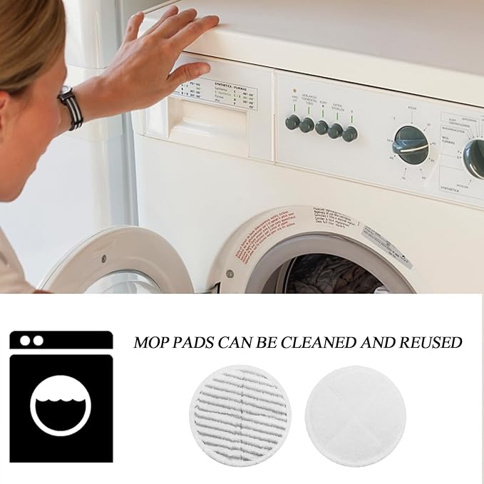Spin Wave Mop Pads Fit for Bissell Spin Wave 20399 23157 23159 2039A 2124A 20393 2039T 2039W 20391 20395 2307 2315A Soft Scrubby Pads for Hardwood Floor Cleaning Replacement Pads(12Pack)