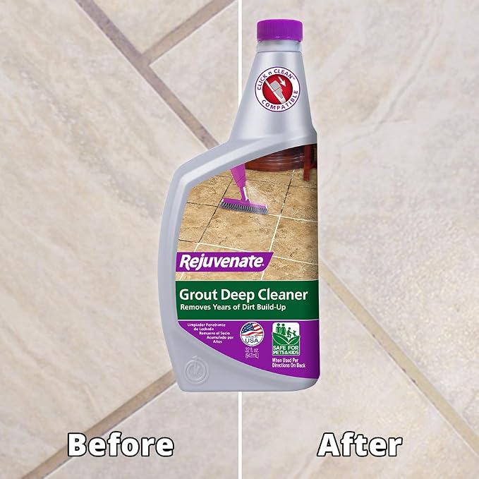 Rejuvenate Grout Deep Cleaner - Cleaning Formula Instantly Removes Years of Dirt Build-Up to Restore Grout to The Original Color (32oz) & White Grout Restorer Marker Pens