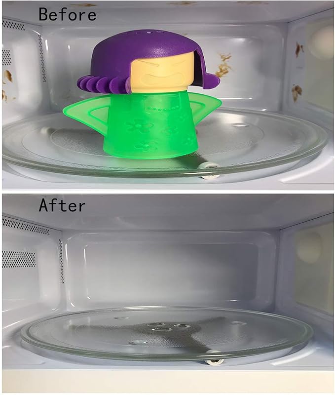 Asltw Angry Mama Microwave Steam Cleaner for Microwave Oven Cleaning, Vinegar Steam Deodorizer Kitchen Cleaning Tool, Reusable BPA Free Steam Cleaning Gadget for Fast Odor & Stain Removal (Green)