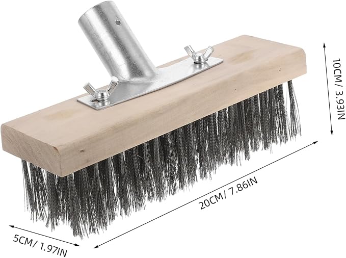 ABOOFAN Stainless Steel Wire Floor Brush Outdoor Scrub Brush for Moss Cleaning Heavy Duty Scrubber for Concrete Tile Garage