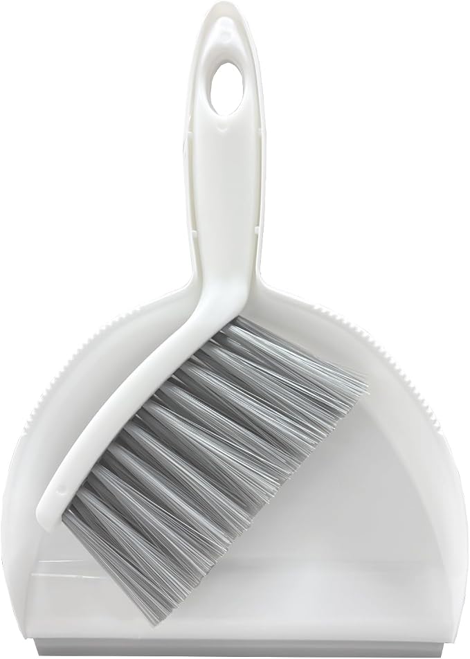 Mini Broom and Dustpan Set Small Dust pan & Brush Set Portable Cleaning Tools for Home Office RV Camping Learning (Grey)