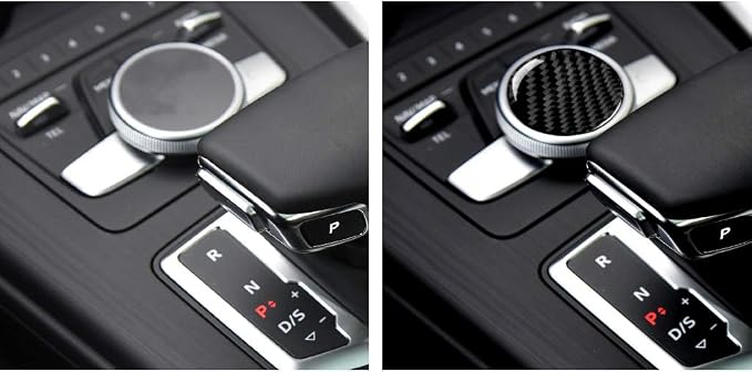 Real Carbon Fiber Trim for Audi Accessories | for B9 A4 S4 A5 S5 2020-2025 / RS5 2021-2025 Center Control Knob Interior Thick Overlay Decal