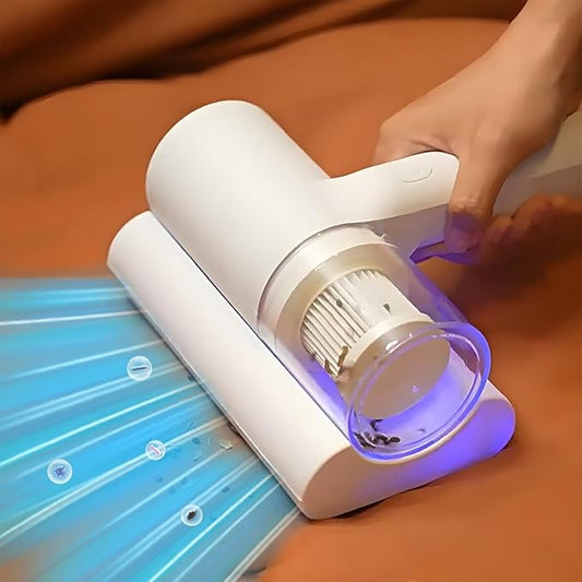 Handheld Cordless Mattress Vacuum Cleaner - Powerful 2KPa Suction Wireless Bed Vacuum, Pet Hair - Compact Cleaner for Pillows, Sofas, Toys & Fabric Surfaces