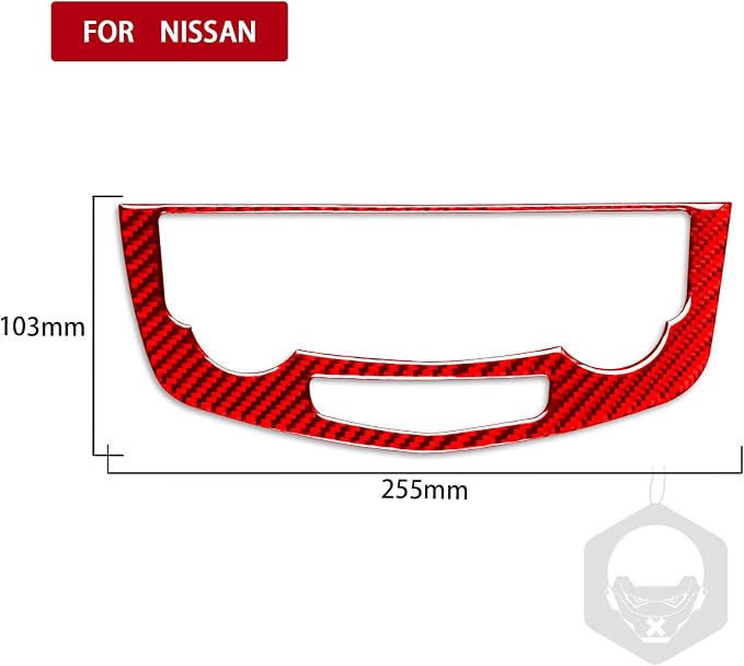Red Real Carbon Fiber Trim for Nissan Rogue Accessories | for 2014-2020 / Rogue Sport 2017-2022 Air Conditioner A/C Button Panel Sticker Interior Thick Overlay Decal