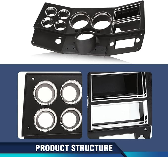 PIT66 Dash Bezel Storage Box Fit Chevy GMC Truck Blazer 1984-1987 | Black Dashboard Panel with Storage Compartment Fit Chevy GMC Truck Blazer Suburban 1984-1987 Without A/C&Wiper Switch Hole