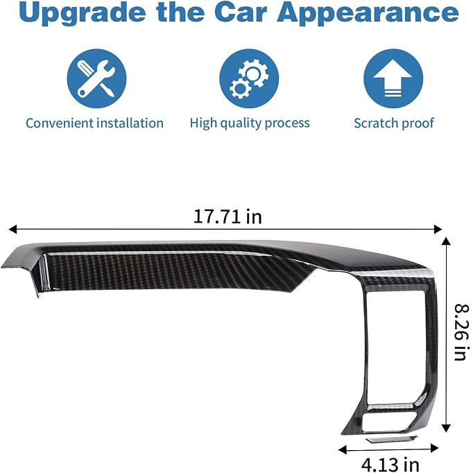 for Silverado Center Dash Panel Trim Cover Carbon Fiber Compatible with Chevy Silverado 2022 2023 2024 Carbon Fiber Interior Accessories