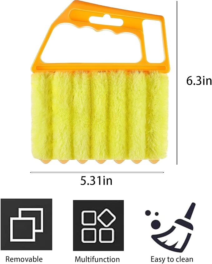 2 Pcs Blind Cleaner - Washable Window Blind Cleaner Duster Tool | Blind Duster for Wood Dlinds Mini Duster Brush Blind Dust Cleaner Venetian Shades Brush Window Air Conditioner Duster Dirt