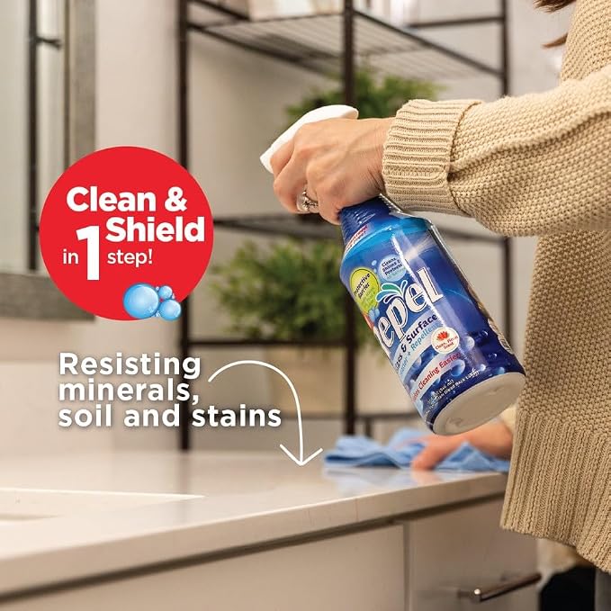 Clean-X REPEL Glass & Surface Cleaner 32 fl. oz. - Cleans & Repels water spots and dirt on glass, mirror, tile and multi surface by UNELKO (3)