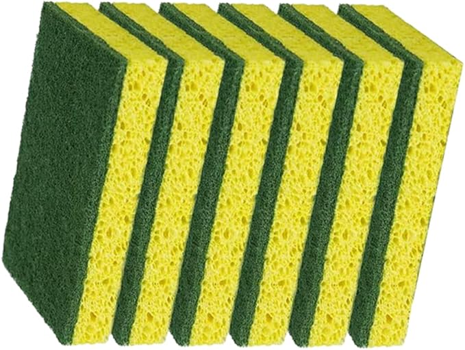 CELOX Dish Sponge for Kitchen, Easy to Cleaning, 6 Pack, Yellow