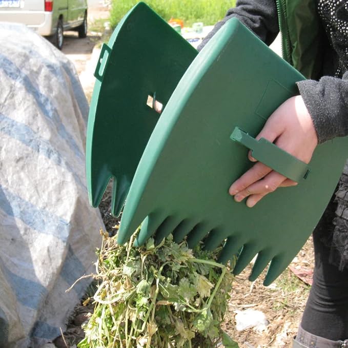 Leaf Picker Upper,Leaf Rake Scoops Garden Cleaning Rubbish Leaf Collector Grabs with Leaf Claws for Weed Easy Picking Up