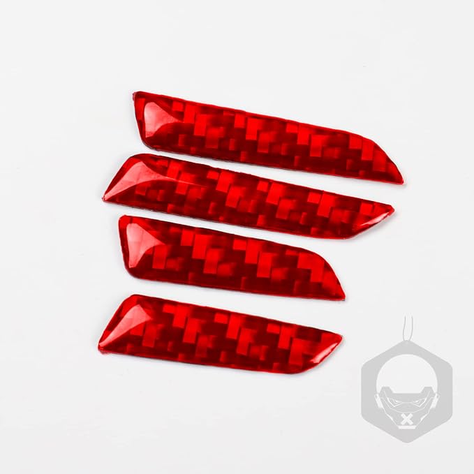 Red Real Carbon Fiber Trim for Tesla Accessories | for Model 3 2017-2022 / Model Y 2020-2024 Seat Adjustment Buttons Panel Sticker Interior Thick Overlay Decal