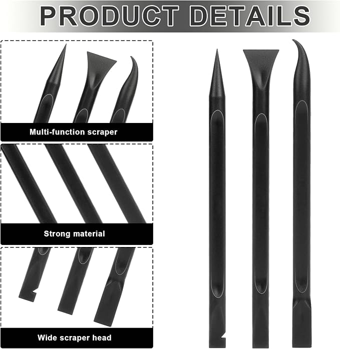 Carbon Fiber Plastic Scraper, 9 PCS Small Scraper Tool Plastic Scraper Tool Multi-Purpose Scraper Pen-Shaped Scraper Tool Non-Scratch Cleaning Tool for Tight Spaces, Kitchen, Crevices, Food, Paint