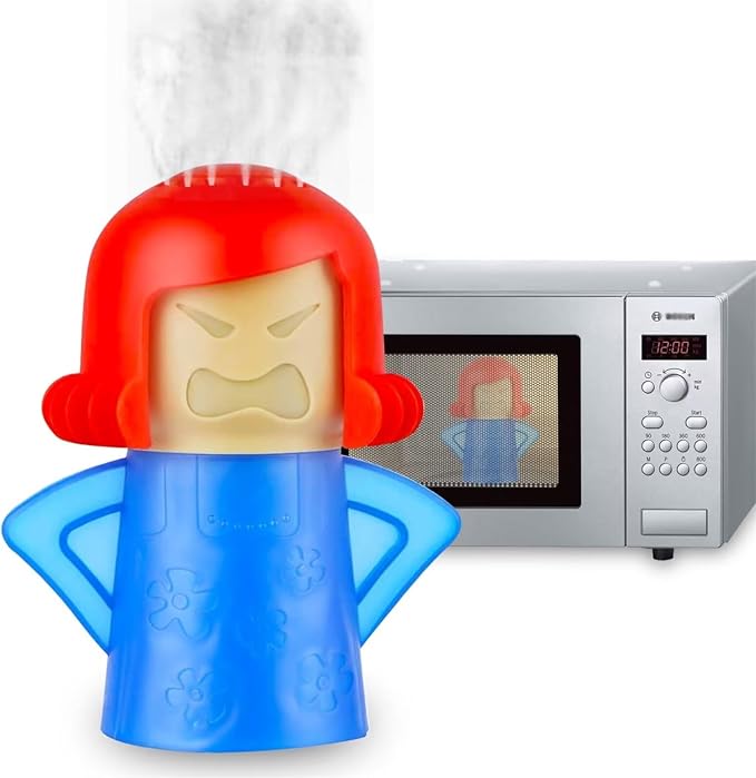 Microwave Oven Steam Cleaner 2 PCS Angry Mama Microwave Cleaner Add Vinegar and Water Steamer Cleaning Equipment for Home Kitchen or Office Easily Cleans the Crud in Minutes(Blue)
