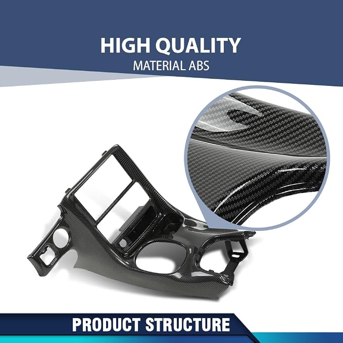 PIT66 Double Din Dash Kit Fit Chevy Corvette C5 1997-2004 Carbon Fiber | Radio Installation Panel Fit Chevy Corvette C5 1997 1998-2004 10407815, Dash Bezel Kit, Black Carbon Fiber