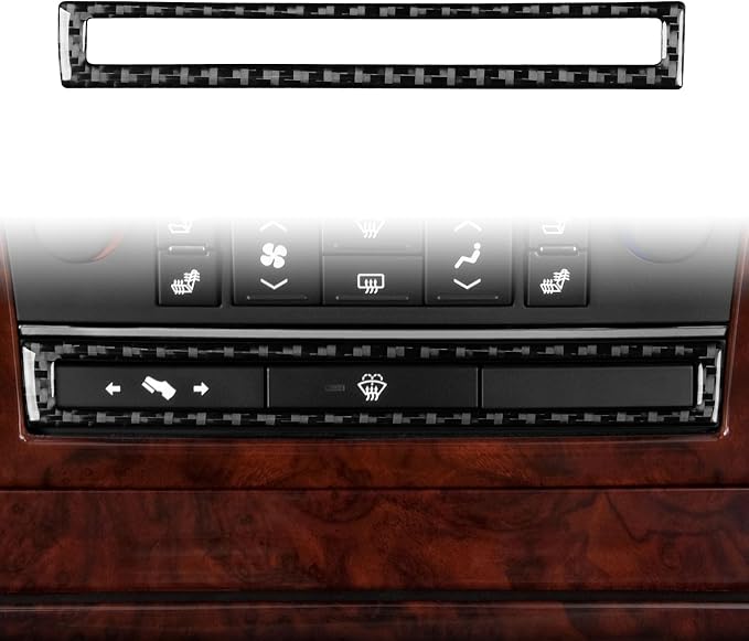 Fit for Cadillac Escalade ESV 2007-2014 / EXT Hybrid 2009-2013 | Central Console A C Control Panel Set Real Carbon FiberCompatible with Decorations | Accessories | Stickers | Self-adhesive