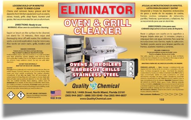 Quality Chemical Oven & Grill Cleaner - Heavy-Duty - Fast Acting & Easy to Use - Degreaser 128 oz (Pack of 1)