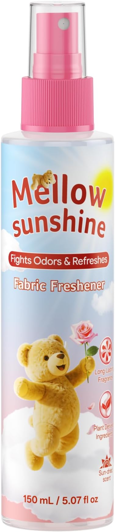 Odor Eliminator Fabric Freshener Spray, Rose Scent, 5.07 fl oz | Multi-Use Fabric Refresher Deodorizer, Long Lasting Fragrance for Clothes, Carpet, Couch, Mattress, Pillow, Curtain & Travel
