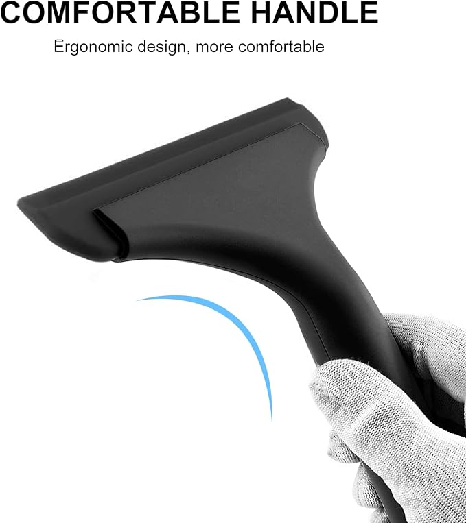 SetSail Shower Squeegee for Glass Doors, Small Squeegee for Shower Glass | Mini Silicone Squeegee for Window, Glass Door, Bathroom, Mirror, Car Window, All Black