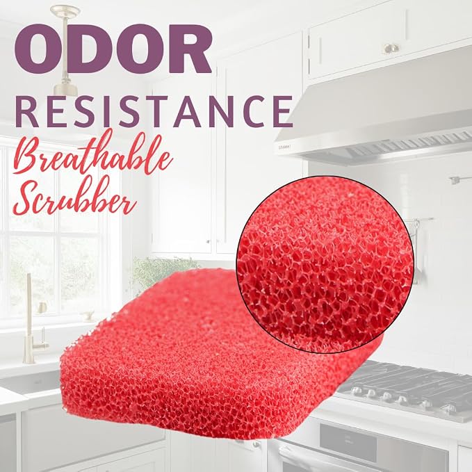 Peachy Clean Silicone Dish Sponge Scrubbers, Fresh Berry Scent, Non-Scratch, Odor-Resistant, Durable Dish Sponges for Kitchen 3pk