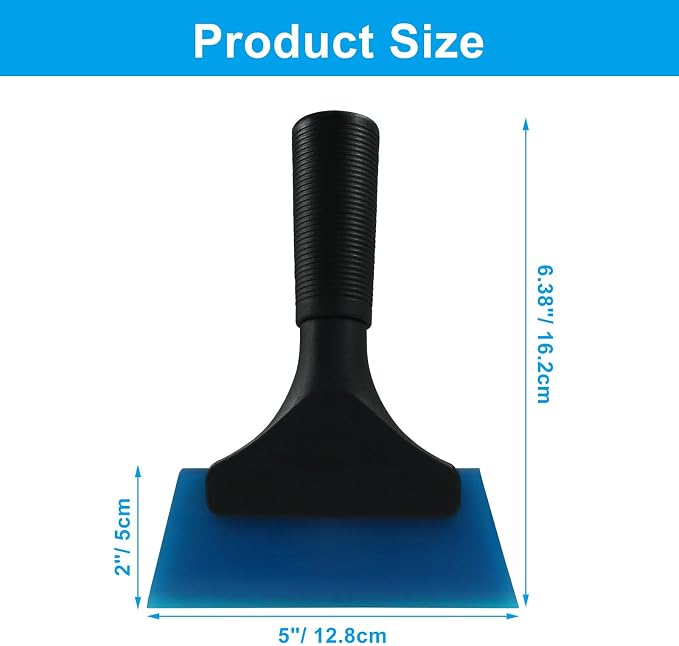 Hordion 2Pcs Small Squeegee 5" Rubber Blade Window Tint Squeegee Blue | Mini Wiper for Car Windshield Mirror Shower Auto Cleaning