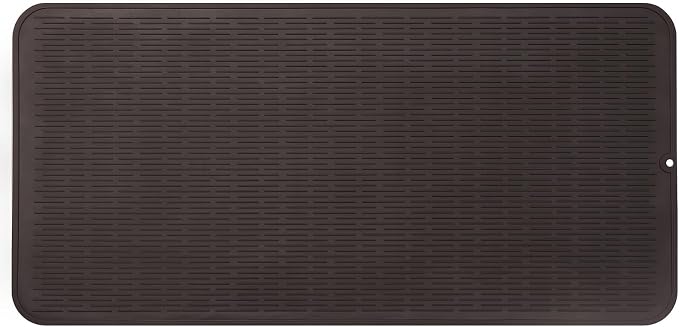 MicoYang Silicone Dish Drying Mat for Multiple Usage,Easy clean,Eco-friendly,Heat-resistant Silicone Mat for Kitchen Counter or Sink,Refrigerator or Drawer Liner Coffee 5XL 36inches x 18inches