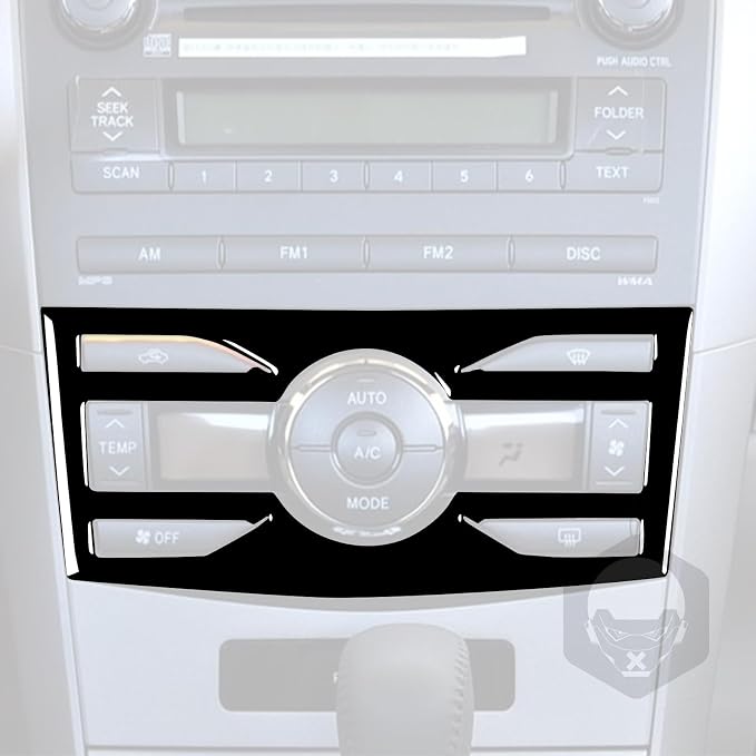 Glossy Bright Piano Black Car Central Console Air Conditioner Climate Control Panel Decoration Sticker Interior Trim Compatible with Toyota Corolla 2009 2010 2011 2012 2013 Auto Trim Accessories