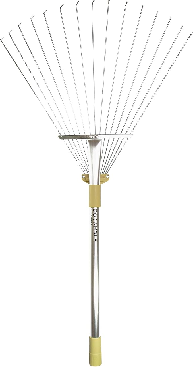 DOCAZOO Roof Rake Gardening Pole Attachment | Roof Rake Attachment for Extension Poles - Clears Leaves & Debris from Roofs and Gutters