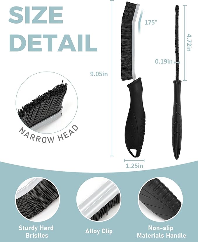 SXhyf Crevice Cleaning Brush - Grout Scrub Brush, House Cleaning Supplies | Small Brushes for Cleaning, Hard Bristle Tile Grout Brush Gap Cleaning Tool for Household Use, Bathroom, Kitchen (6pcs)