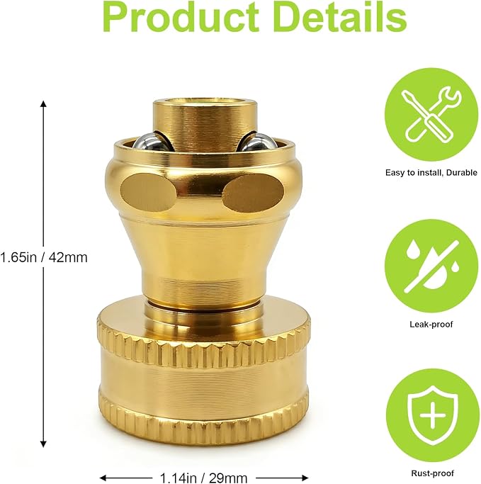 Heavy Duty Brass Hose Nozzle, 3PCS Adjustable Twist Pressure Sprayer High Pressure Water Sweeper Nozzle for Garden Hose Power Wash Hose Attachment