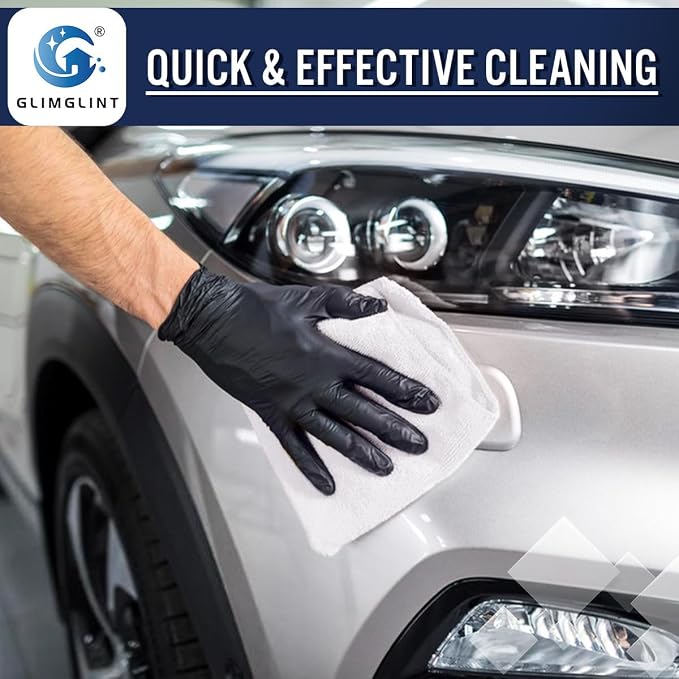 GLIMGLINT White Microfiber Cleaning Cloth,150PK Reusable Cleaning Rags,Highly Absorbent Shop Rags Bulk,All-Purpose Car Cleaning Towels for TV Screen, Kitchen, Bathroom, Restaurant, Garage, 14"X12"