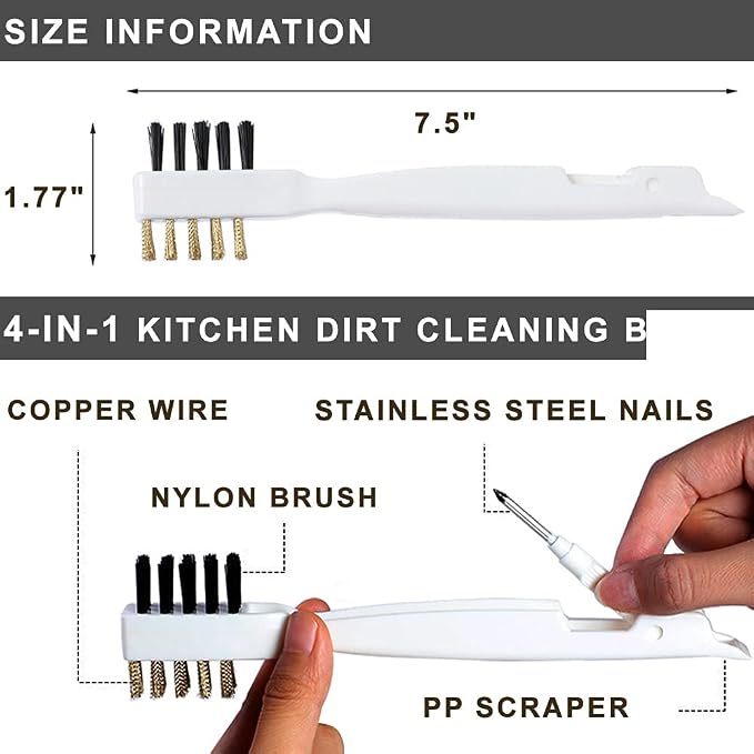 2pcs Kitchen Gas Stove Cleaning Brass Wire Brush Putty Scraper Rust Grease Grime Cleaner