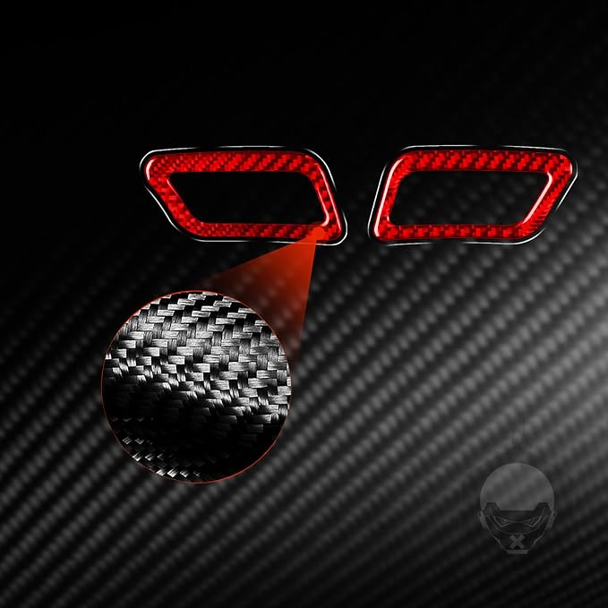 Red Real Carbon Fiber Trim for Nissan Rogue Accessories | for 2014-2020 / Rogue Sport 2017-2022 Dashboard Air Outlet Vent Sticker Interior Thick Overlay Decal
