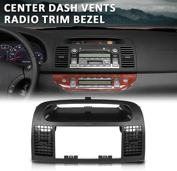 DOTCOM Dash Radio Bezel AC Air Vents Trim Fit Toyota Camry 2002-2006 Balck