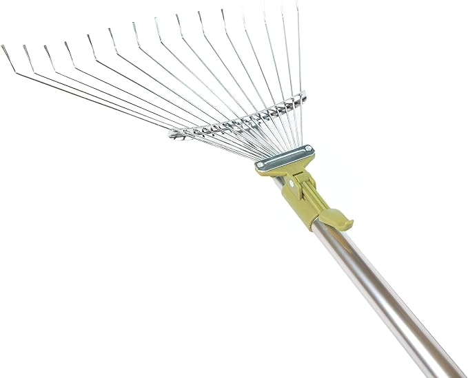 DOCAZOO Roof Rake Gardening Pole Attachment | Roof Rake Attachment for Extension Poles - Clears Leaves & Debris from Roofs and Gutters