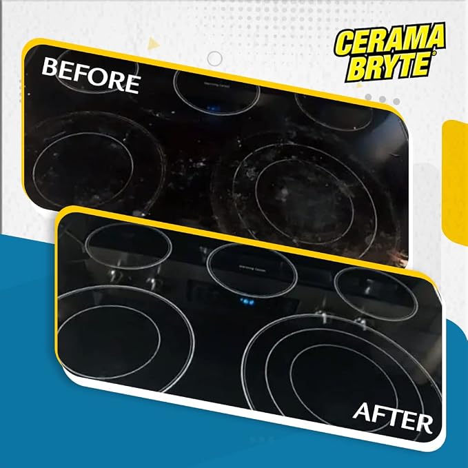 Cerama Bryte Daily Cooktop Cleaner, 16 oz & 2 Cleaning Pads Kit