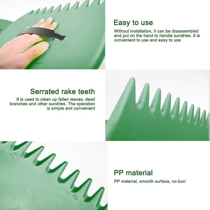 2pcs Leaf Scoops Hand Rakes, Large Leaf Grabber with Leaf Claws Durable Ergonomic Leaf Scoops Garden Tool for Easy Picking up Leaves, Grass Clippings and Lawn Debris