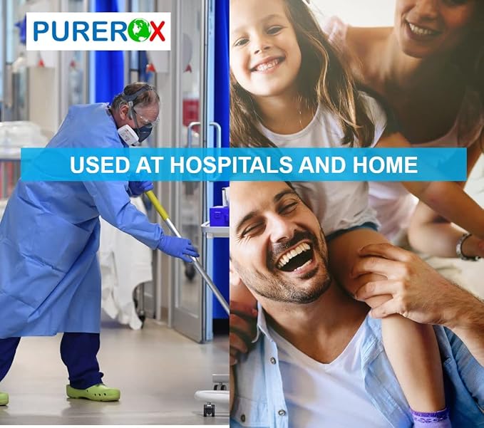 PUREROX disinfectant (3.4oz, 2pk) TSA Approved travel size. Eliminate 99.9999% viruses Norovirus, MRSA, Fungus, Bacteria. Hospital Grade. Safe for Use Anywhere. No residue. Suitable for All Surfaces.