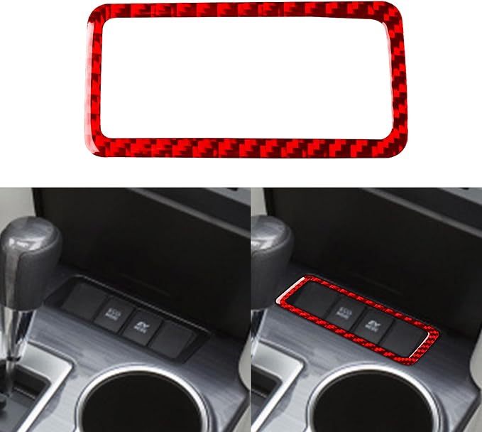 Real Carbon Fiber Trim for Toyota Camry Accessories | for 2012 2013 2014 Center Control Seat Heating Button Frame Interior Thick Overlay Decal