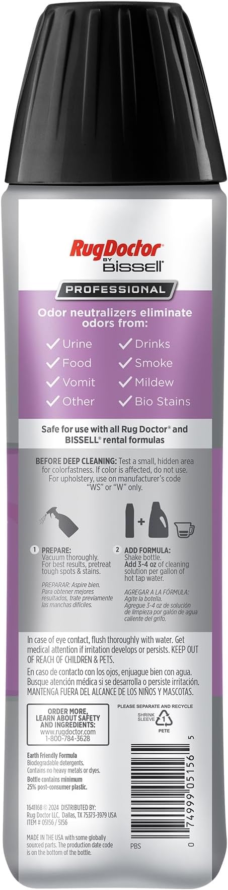 Rug Doctor by BISSELL Odor Remover with Scent Boosters 16oz. | Carpet Cleaner Solution Enhancer Eliminates Odors from Smoke, Pet Messes and More, With a Clean Scent of Fresh Citrus Bloom