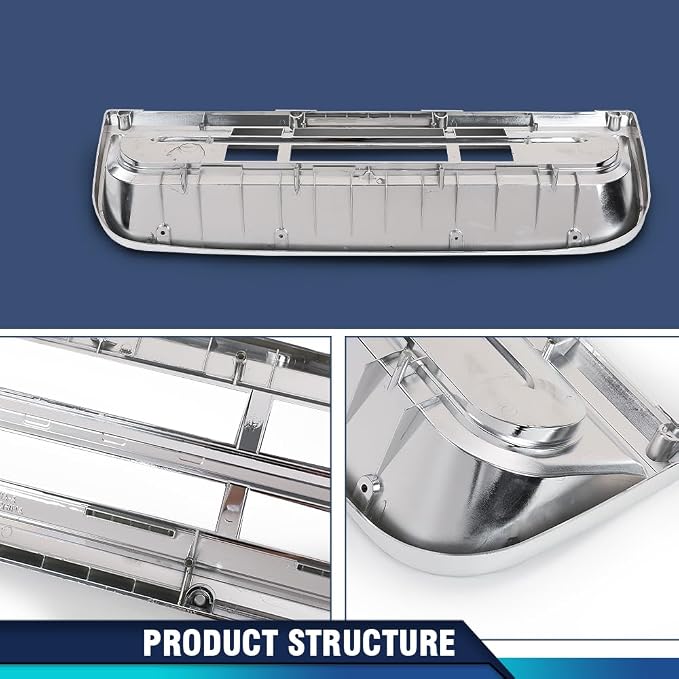 PIT66 Dash Bezel Cover Fit Ford F100 F350 1967-1972 Chrome Silver & Black | Dash Bezel Dashboard Cover Compatible with Ford F100 F350 Truck 1967-1972 Chrome Silver & Black Instrument Panel