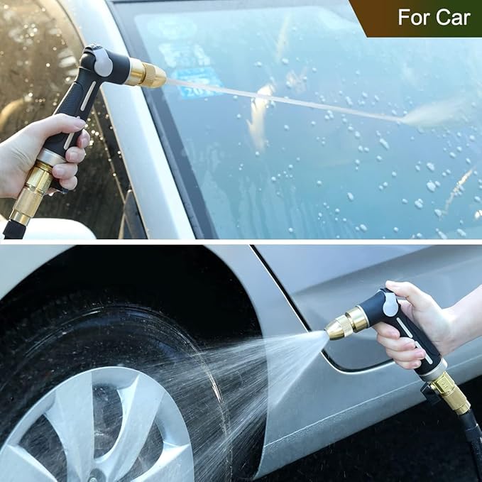 FANHAO Metal Thumb Control Adjustable Nozzle, High Pressure Garden Sprayer | Rustproof Hose Nozzle Heavy Duty, Non-Slip Ergonomic Grip, Elder & Child Friendly, Adjustable Patterns for Garden, Car, Pet