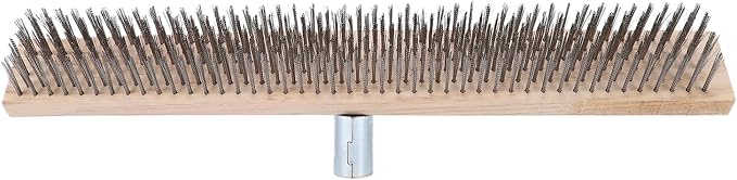 50cm Stainless Steel Floor Scrubber, Heavy Duty Rough Surfaces Cleaning Brush, Wire Scrub Brush for Courtyard Patio Driveway Deck Concrete