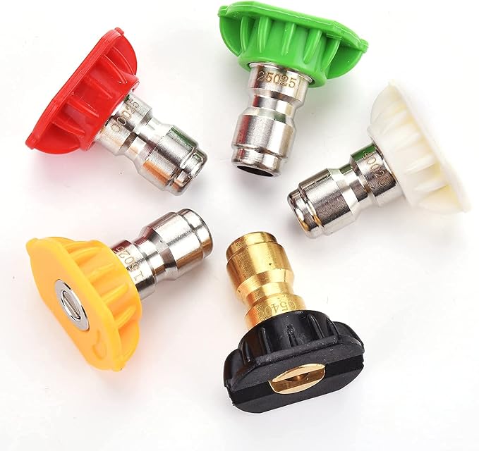 Tool Daily Pressure Washer Nozzle Tips Multiple Degrees, 1/4 Inch, 2.5 GPM | Power Washer Tips Set for Car Washing, 1/4" Quick Connect, 4000 PSI, 5 Pack