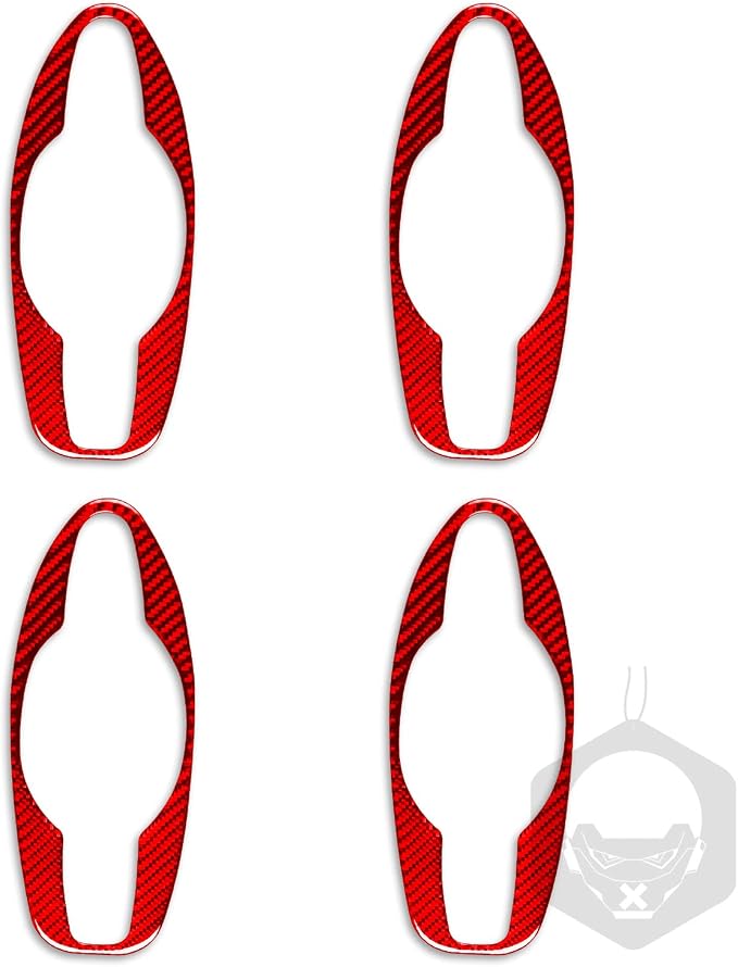 Red Real Carbon Fiber Trim for Nissan Rogue Accessories | for 2014-2020 / Rogue Sport 2017-2022 Door Pull Handle Sticker Exterior Thick Overlay Decal