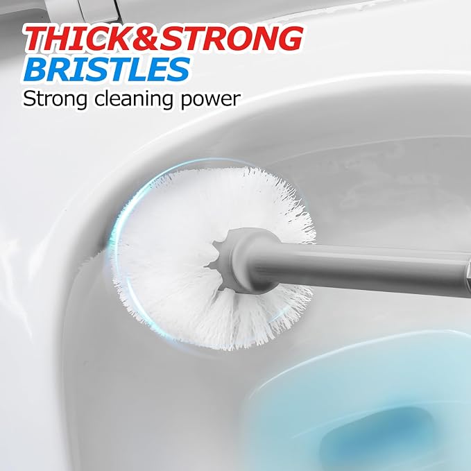 FORASTO 2 in 1 Toilet Plunger and Brush Set,Extended Handle Plunger,Toilet Bowl Brush Plunger Set,Bathroom Cleaning Tools,Cleaning Brush,Toilet Brush Plunger Combo,Charcoal Gray（20.8inch） | 20.8" Extended, Apartment Must Haves, Accessories Decor, Essen...