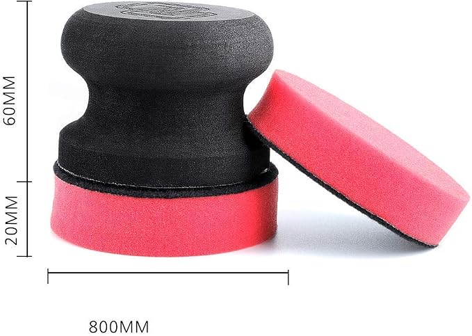 SGCB Car Hand Wax Applicator Pad Kit, 3” Dia Sponge Tire Dressing Applicator Pad with Grip, Tire Shine Compound Applicator Pad, Reusable Polish Foam Applicator for Rubber Tires Exterior Plastic Trim