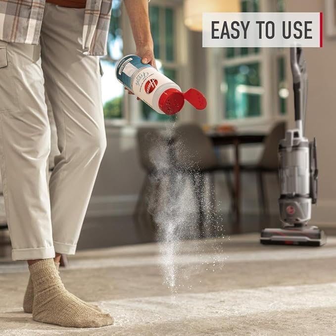 Hoover Carpet and Room Refresher, Carpet Powder, Odor Remover, Fresh Linen Scent, Vacuum Cleaner Safe, For Use on Carpets, Rugs, Couches and More, For Home Use, 32 oz (Pack of 4)