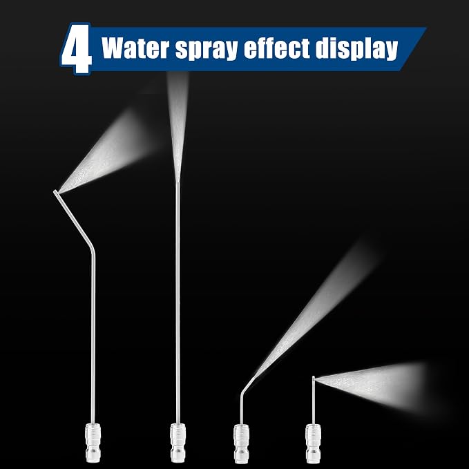 Pressure Washer Nozzle Kit, 8 Pack, 1-2 GPM | Power Washer Needle Tips for Car, Washing Machine, AC Coil, Water Heater, Appliance Cleaning, 1/4” Quick Connect